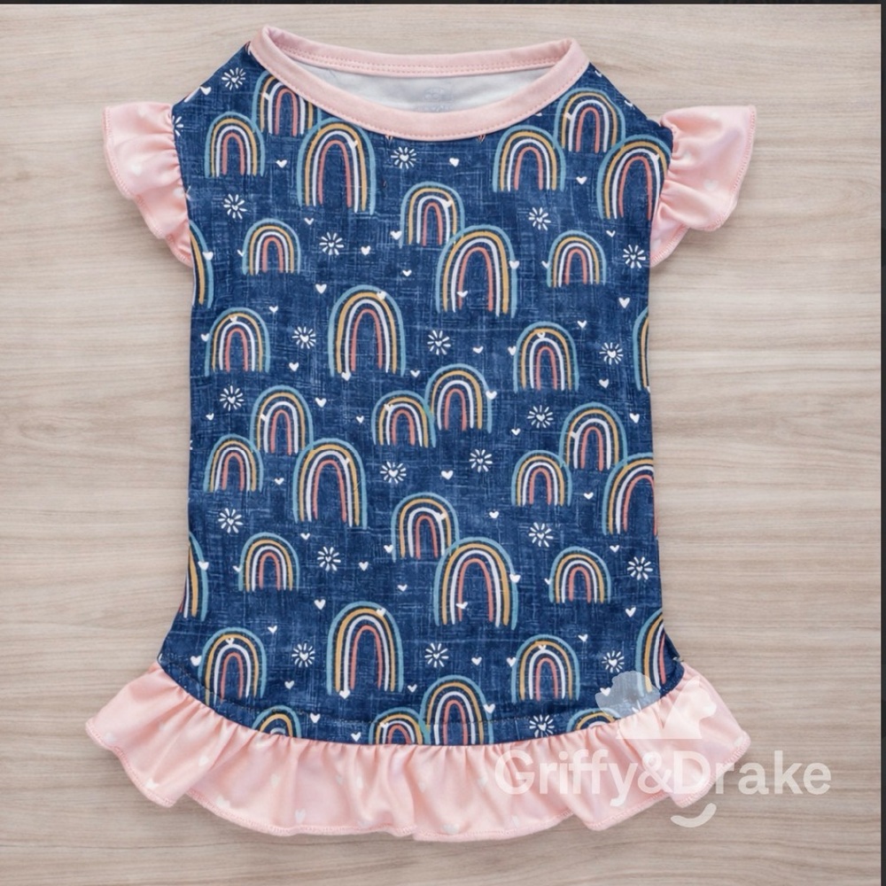 🌺SALE🌺🌈 Rainbow Pet Ruffle Shirt